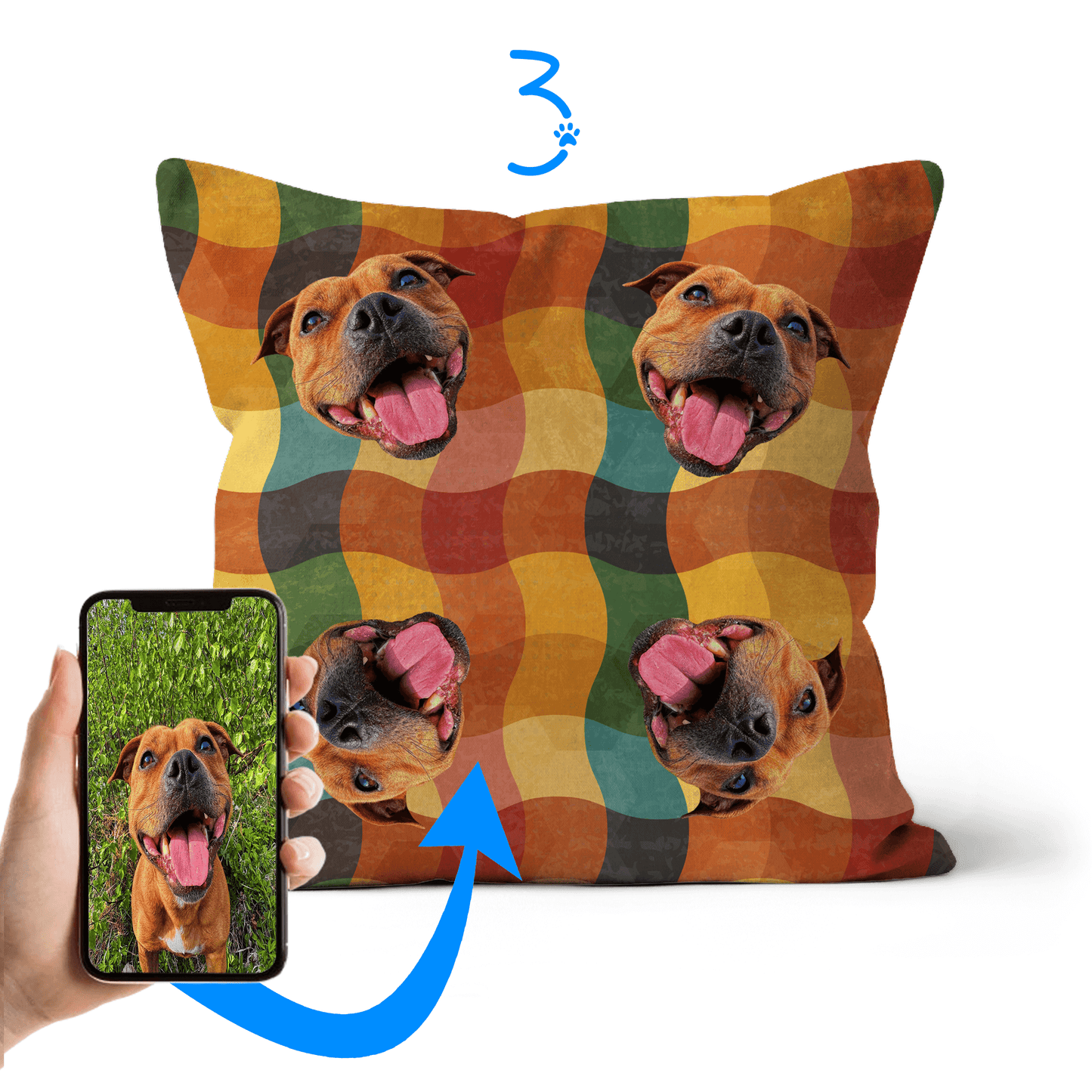 Personalized Faux Suede Cushion Featuring Your Pet