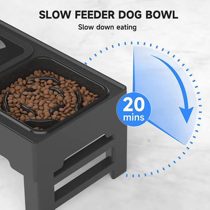 ELS PET Raised Dog Bowl, 2-in-1