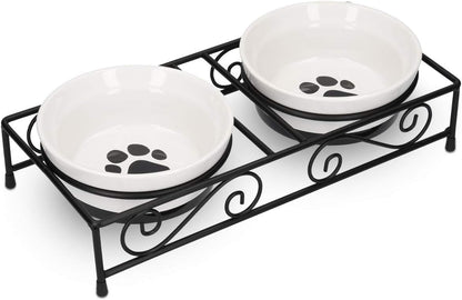 Navaris Ceramic Pet Bowl Set