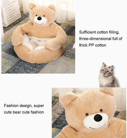 Bear Hug Pet Bed Sofa - Soft, Waterproof, Anti-Skid for Cats & Small Dogs