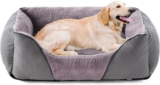 JOEJOY XL Dog Bed, Grey – Washable, Waterproof, Odor-Free, 89x64x23cm