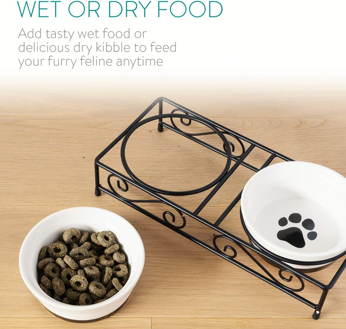 Navaris Ceramic Pet Bowl Set