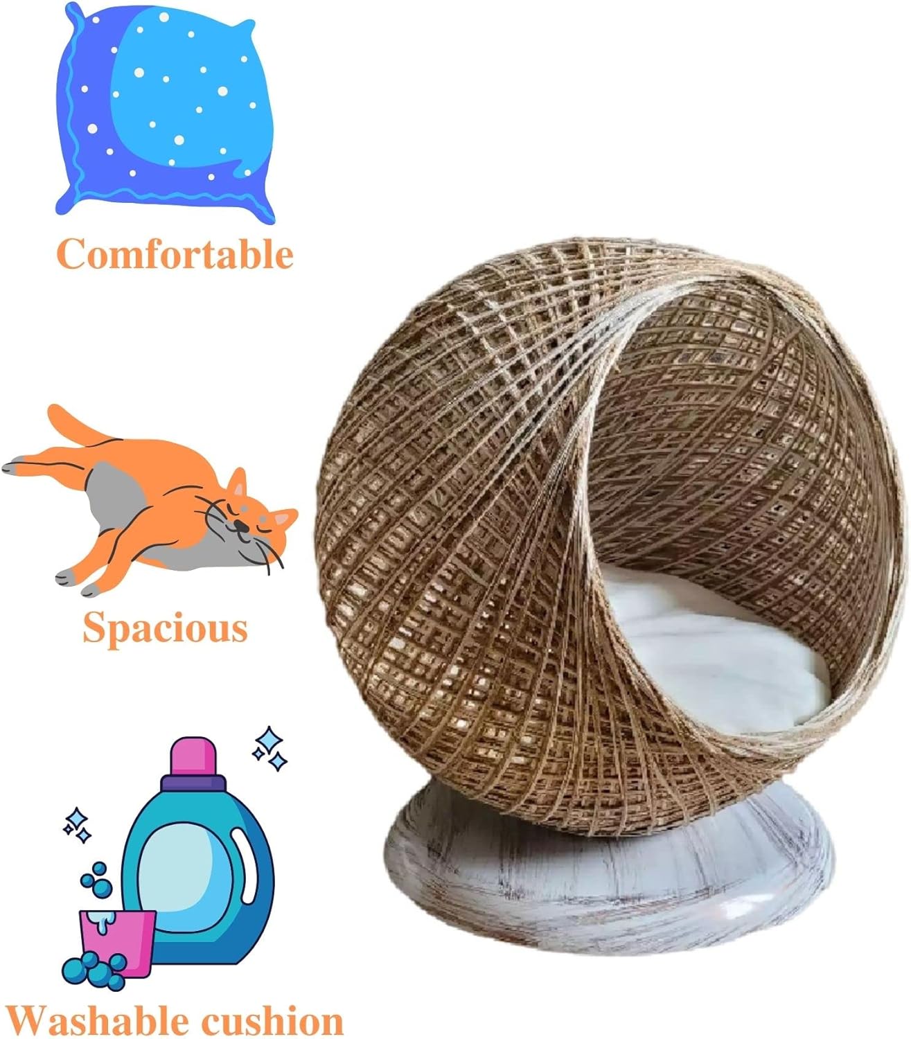 Trends Corner Raised Cat Bed - Natural Jute Rope, Non-Toxic, Elevated