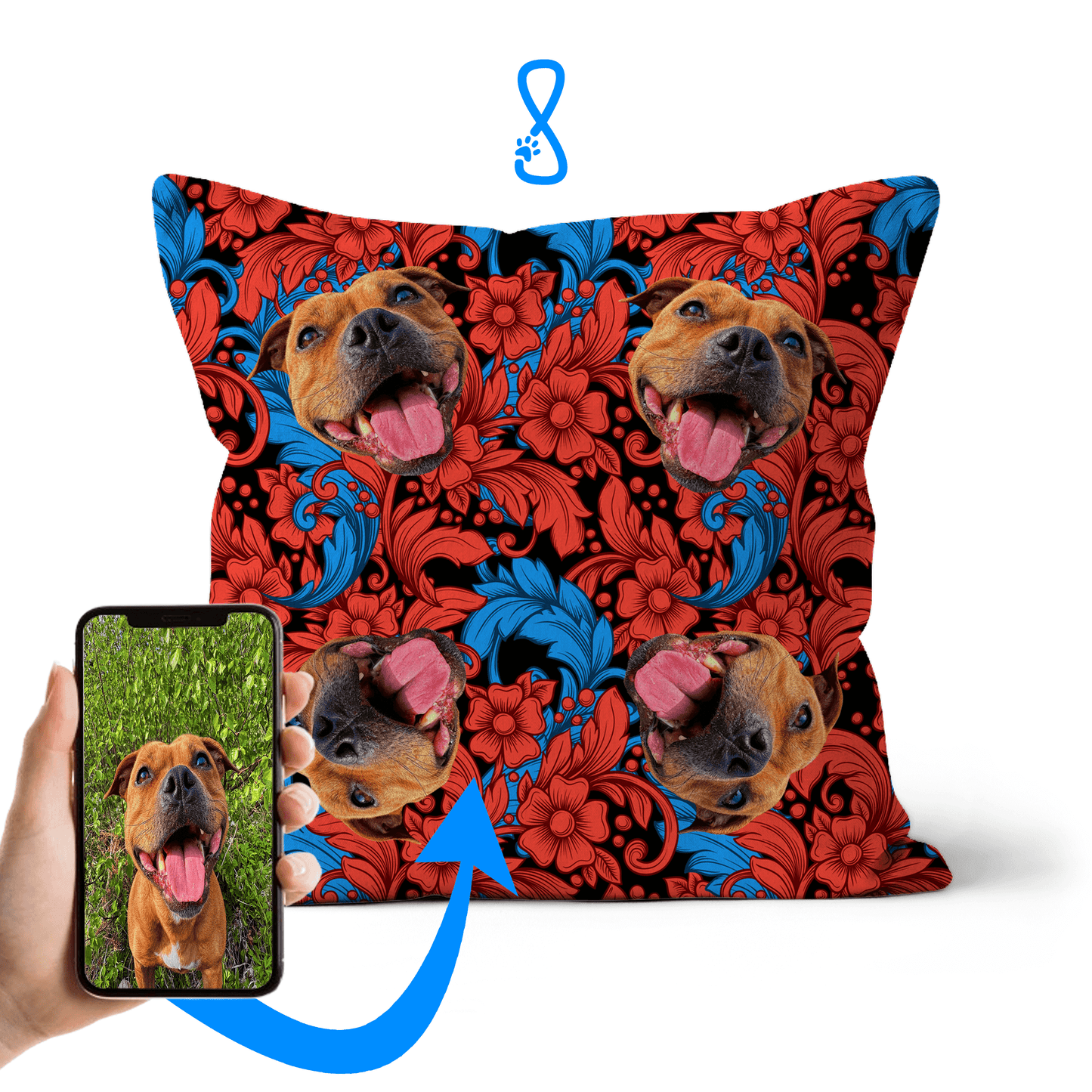 Personalized Faux Suede Cushion Featuring Your Pet