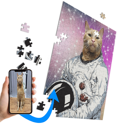 Personalized Jigsaw Puzzles Astronaut Featuring Your Pet