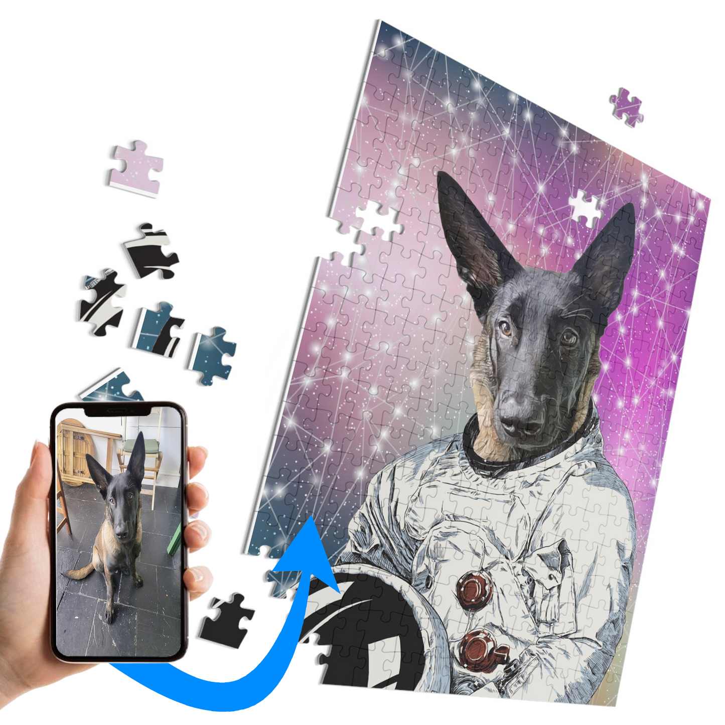 Personalized Jigsaw Puzzles Astronaut Featuring Your Pet